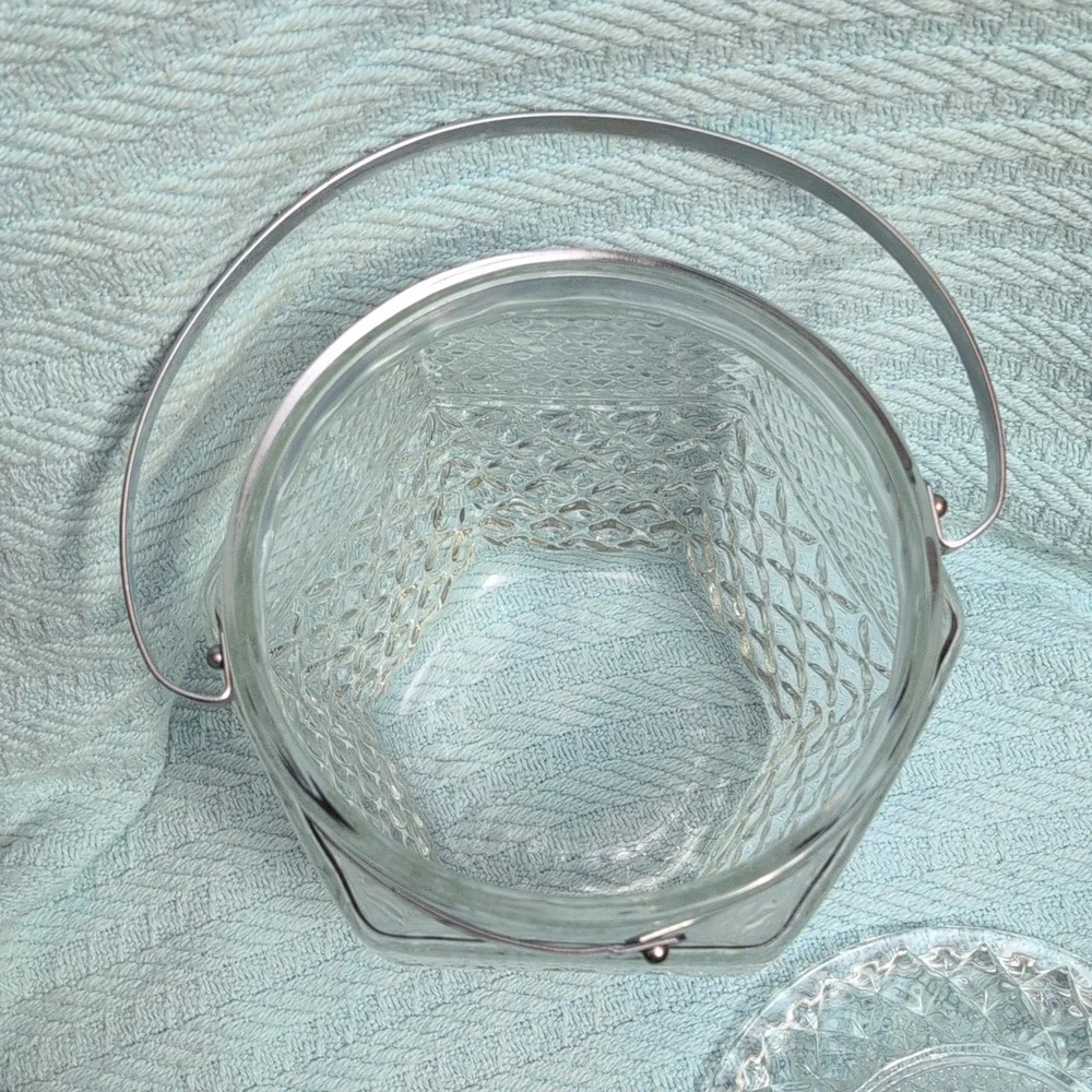 Vintage Wexford Ice Bucket By Anchor Hocking With Metal Handle